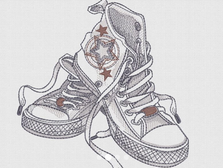 Вышивальный дизайн для трикотажа Кеды (Валентина Букеева)